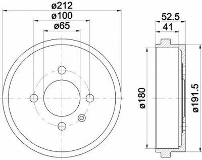 HELLA PAGID 8dt355301561 -  Тормозной барабан